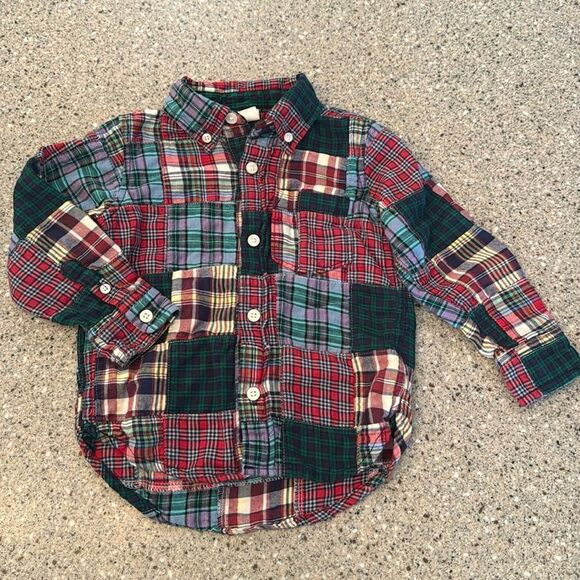 BABY GAP Madras Patchwork Plaid Button Down Shirt - Picture 8 of 8